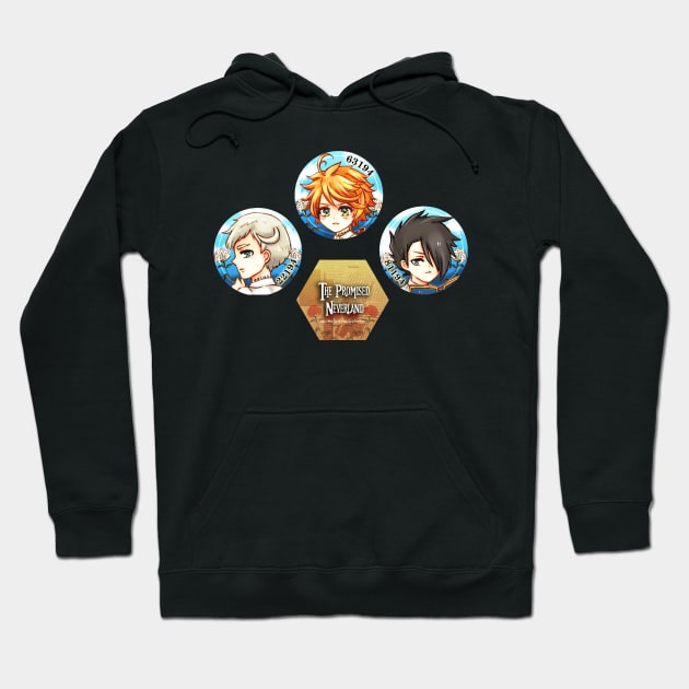 The Promised Neverland Trio Hoodie by candypiggy